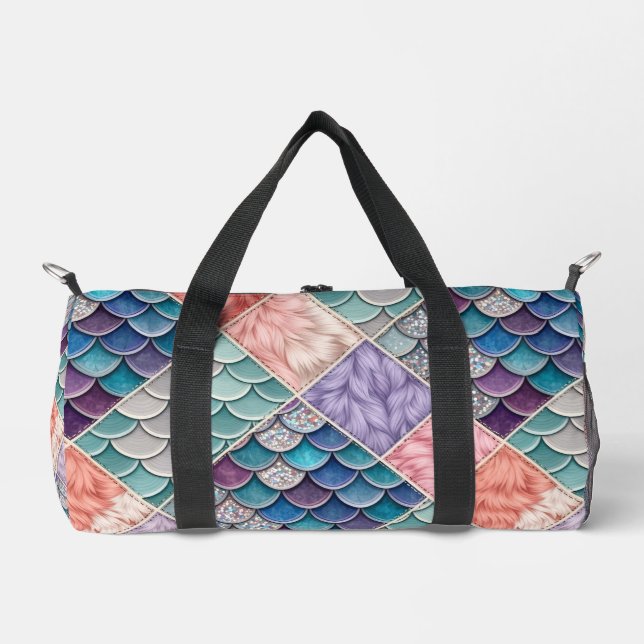 Mermaid Unicorn | Fairytale Monogram Duffle Bag (Front)