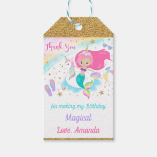 Mermaid & Unicorn Favour Gift Tags