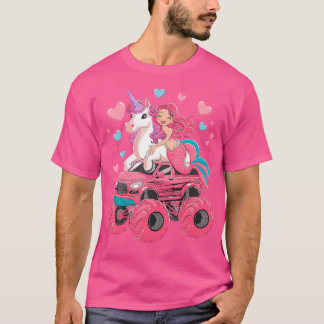 Mermaid Unicorn Monster Truck Birthday Party Monst T-Shirt