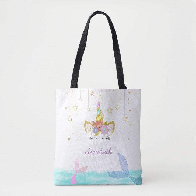 Mermaid Unicorn Shoulder Totes (Front)