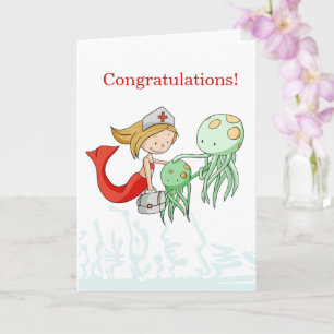 Mermaid Veterinarian Congratulations Graduation Card