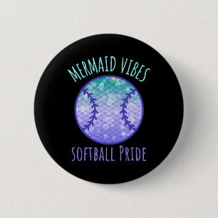 Mermaid Vibes Softll Girl Fishtail Ocean Team Shel 6 Cm Round Badge