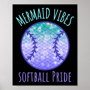 Mermaid Vibes Softll Girl Fishtail Ocean Team Shel Poster