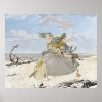 Mermaid Vintage Beach Starfish Ocean Anchor