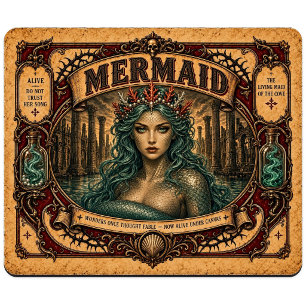 Mermaid, Vintage Circus Monster Mouse Mat