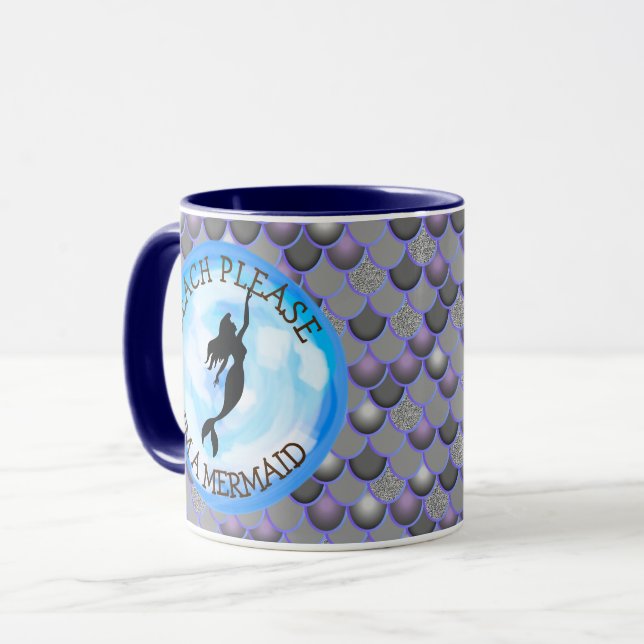 Mermaid Warrior Grey Mug (Front Left)