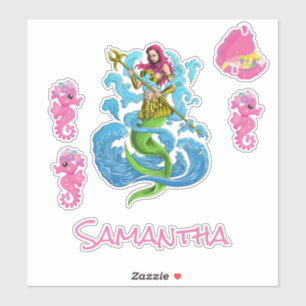 Mermaid Warrior Pink Sea friends Sticker
