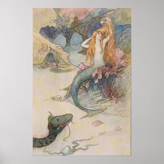 Mermaid  Warwick Goble (English,  Small Poster (Front)