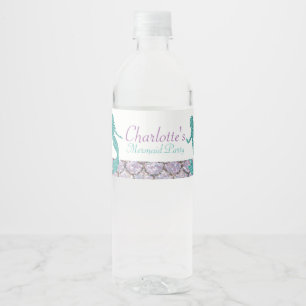 Mermaid Water Bottle Labels, Under the sea party Label