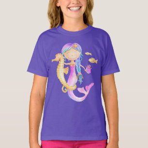 Mermaid watercolor art t-shirt