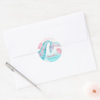 Mermaid watercolor Birthday Invitation