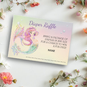 Mermaid Watercolor Books for Baby Shower Enclosure Card