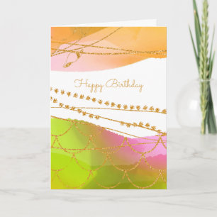 Mermaid Watercolor Happy Birthday Fun Card