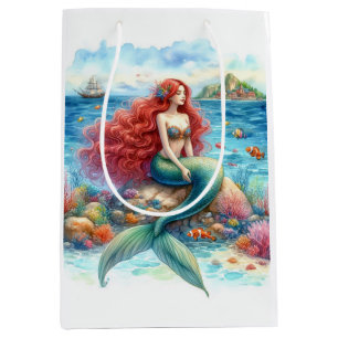 Mermaid watercolor Medium Gift Bag