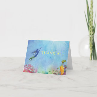 Mermaid Watercolor Thank You Card