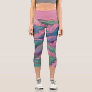 Mermaid Waves Capri Leggings