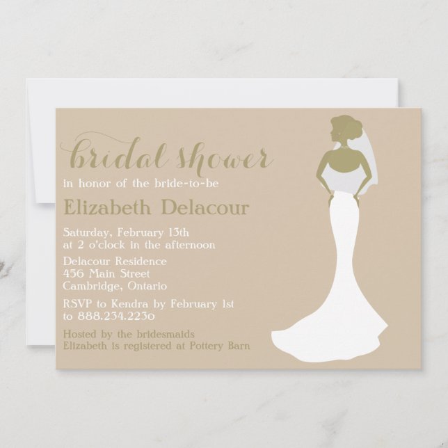 Mermaid Wedding Gown Old Bridal Shower Invitation (Front)