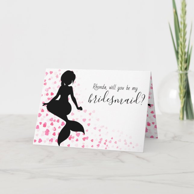 Mermaid Wedding Will You Be My Bridesmaid Card (Front)
