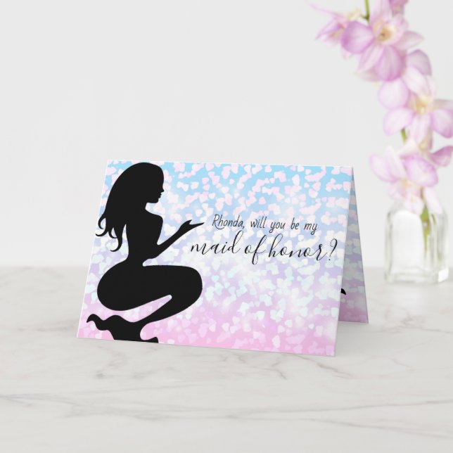 Mermaid Wedding Will You Be My Maid of Honour Card (Orchid)