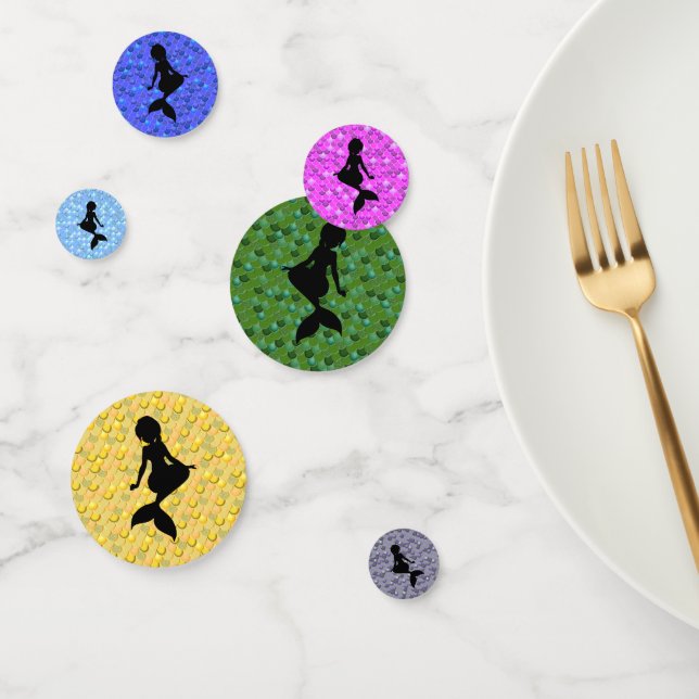 Mermaid wedding yellow pink green blue confetti (Group)