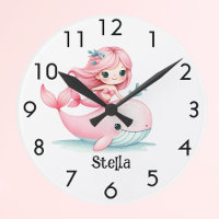 Mermaid whale pink girl name underwater