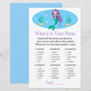 Mermaid What's in your purse game baby shower
