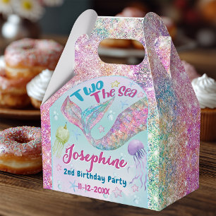 Mermaid whimsical 2nd birthday birthday custom favour box
