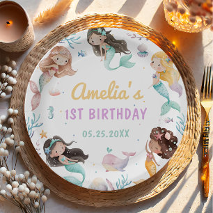 Mermaid Whimsical Under The Sea Birthday Party Paper Plate