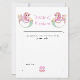Mermaid Wisdom Baby Shower.  Pink  Under the Sea Invitation