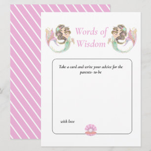 Mermaid Wisdom Brown Mum Baby Shower Under the Sea Invitation