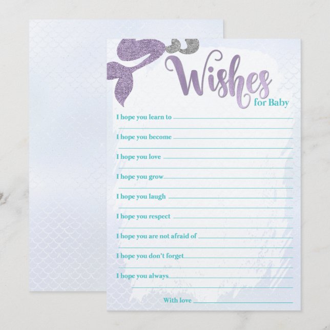 Mermaid Wishes for Baby Cards (Front/Back)