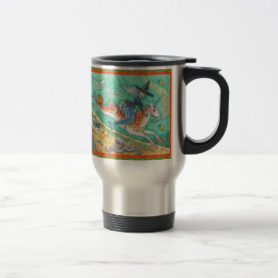 MERMAID WITCH, HALLOWEEN MERHORSE COMMUTER MUG