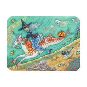 MERMAID WITCH, HALLOWEEN MERHORSE FANTASY MAGNET