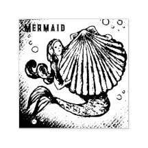 Mermaid with a Sea Shell Drawing