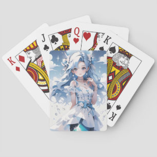 Mermaid with Blue Hair in a Blue Dress Playing Cards