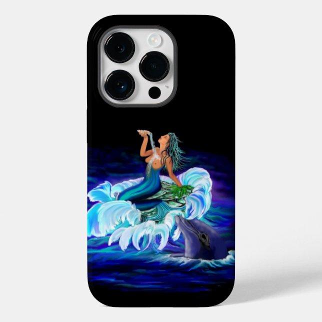 Mermaid with Dolphin Case-Mate iPhone Case (Back)