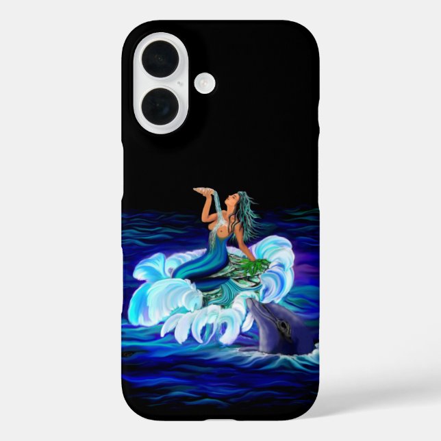 Mermaid with Dolphin Case-Mate iPhone Case (Back)