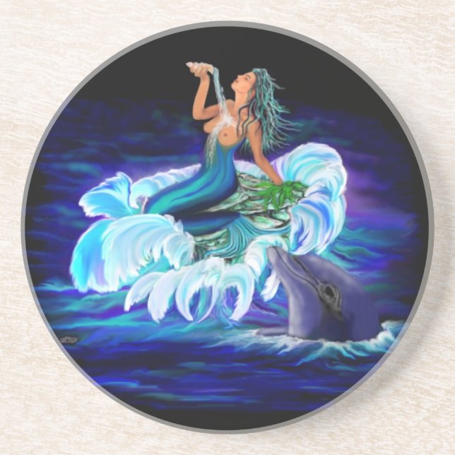 Mermaid with Dolphin Coaster (Front)