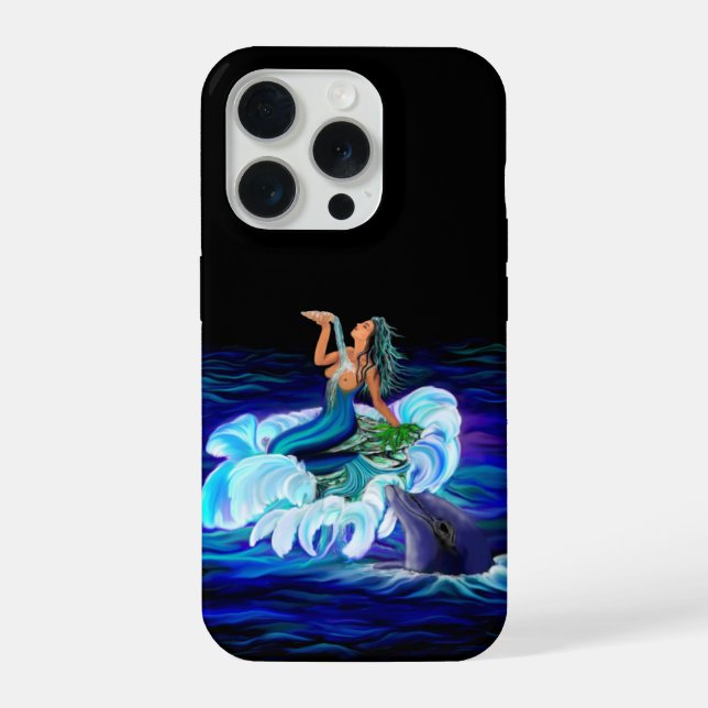 Mermaid with Dolphin iPhone Case (Back)