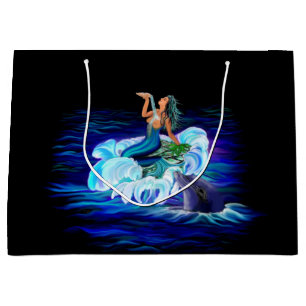 Mermaid with Dolphin Large Gift Bag