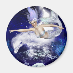 Mermaid with Dolphin Magnet