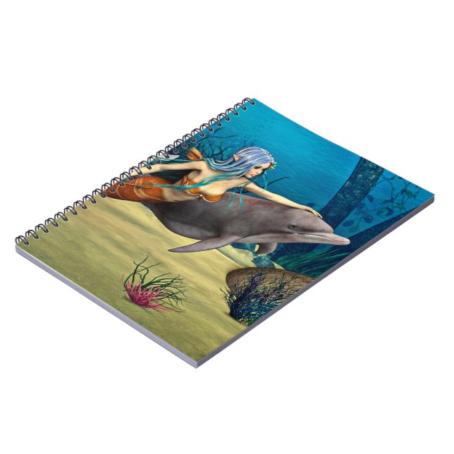 Mermaid with Dolphin Notebook (Left Side)