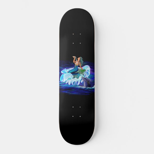 Mermaid with Dolphin Skateboard (Front)
