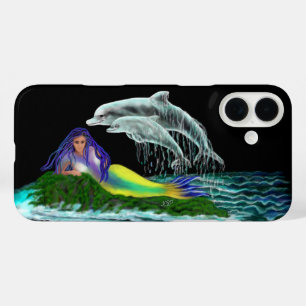 Mermaid with Dolphins iPhone 16 Plus Case