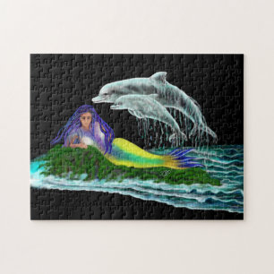 Mermaid with Dolphins Jigsaw Puzzle
