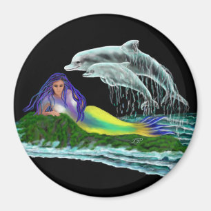 Mermaid with Dolphins Magnet