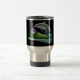 Mermaid with Dolphins Travel Mug