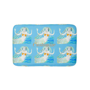 Mermaid with Dreadlocks Thunder_Cove Bath Mat