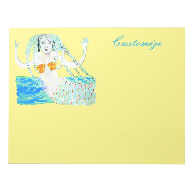 Mermaid with Dreadlocks Thunder_Cove Notepad (Front)