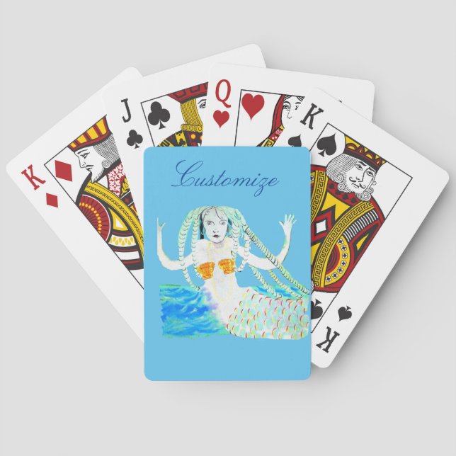 Mermaid with Dreadlocks Thunder_Cove Playing Cards (Back)